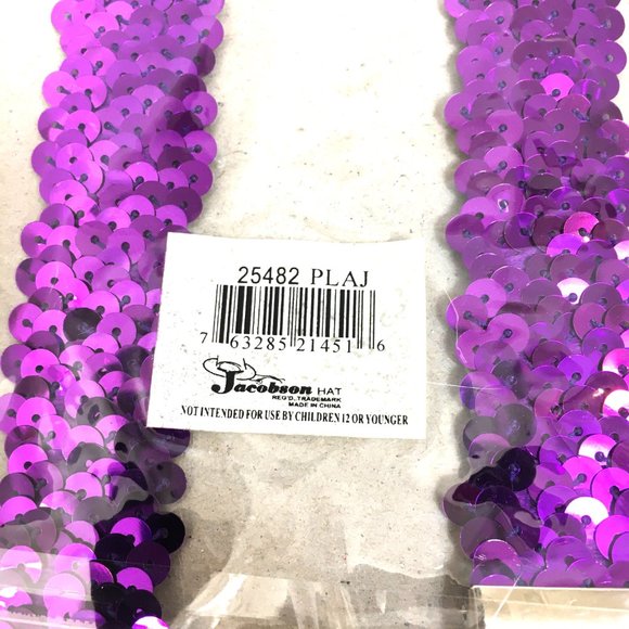 SUSPENDERS Purple Sequin Y Stretch NWT NOS - Picture 8 of 9